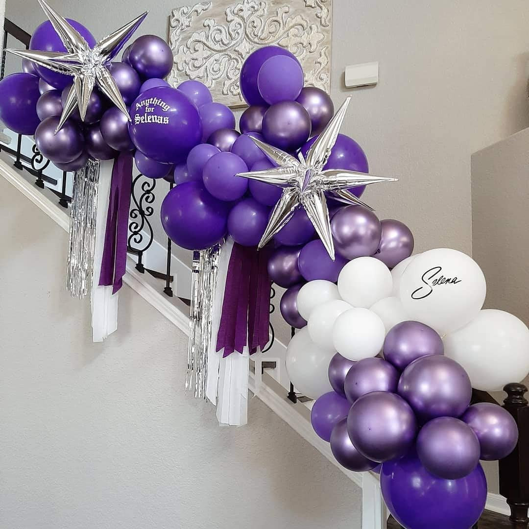 100Pcs Metallic Purple Latex Balloons Various Sizes Chrome Balloon 18/12/10/5 Inch Helium Balloon Perfect for Birthday Valentines Baby Shower Bridal Shower Wedding Anniversary Balloons (Purple)