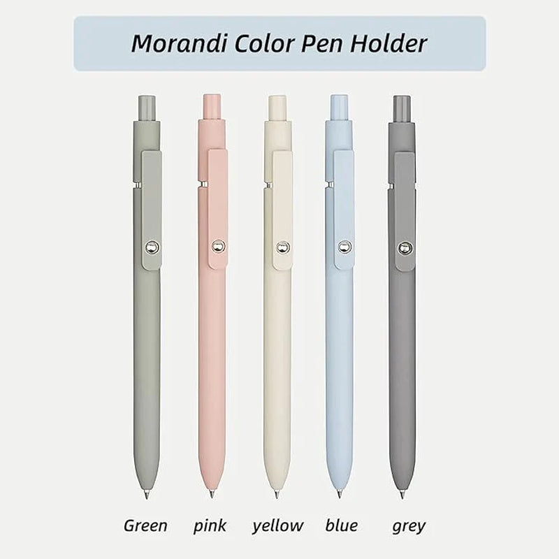 Gel Pens, 5 Pcs 0.5Mm Black Ink Pens Fine Point Smooth Writing Pens, High-End Series Pens for Journaling Note Taking, Cute Office School Supplies Gifts for Women Men (Morandi)