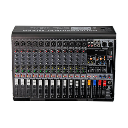 5 Core Audio Mixer 12 Channel DJ Equipment with Bluetooth USB Console Sound Board