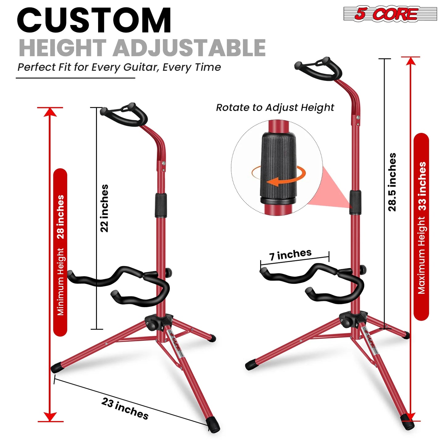 5Core Guitar Stand Floor Foldingholder Soporte Para Guitarra for Acoustic Electric Bass